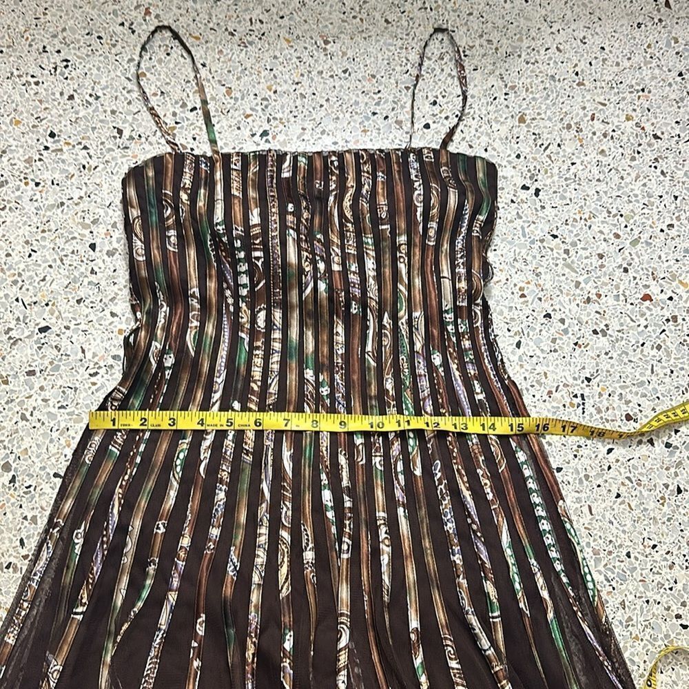 Cache vintage 90’s midi cocktail dress brown sexy back zip US 6 - Picture 2 of 12